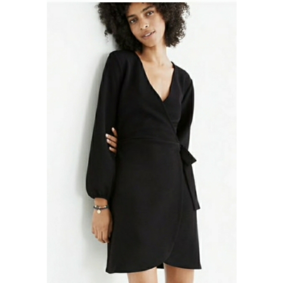 NWT Madewell Long Sleeve Faux Wrap Dress - Picture 7 of 7